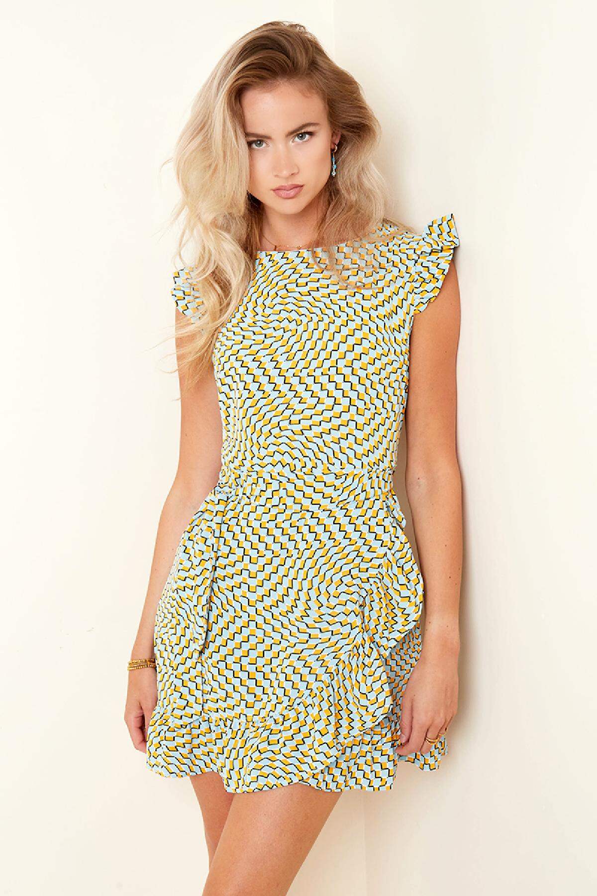 Wickelkleid mit Retro-Print Grün & Lila M Bild2