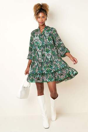 Autumn Dress With Abstract Print Green S h5 Picture5