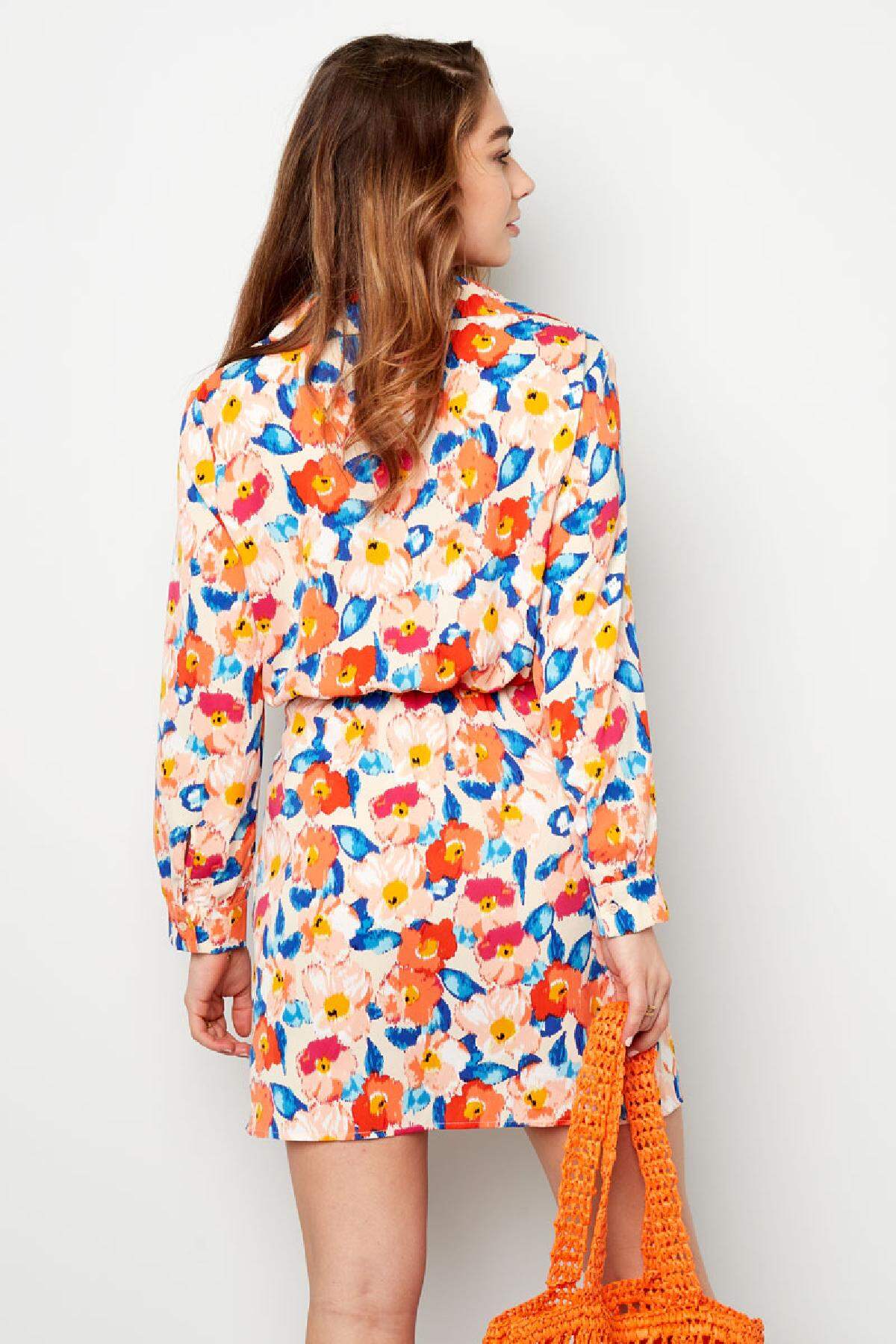 Kleid mit Blumendruck und Knopfdetail Schwarz Multi S h5 Bild6