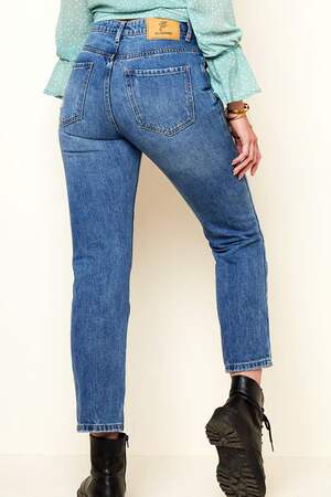 Knöchellange Jeans mit verzweifelten Details Blau XS h5 Bild6