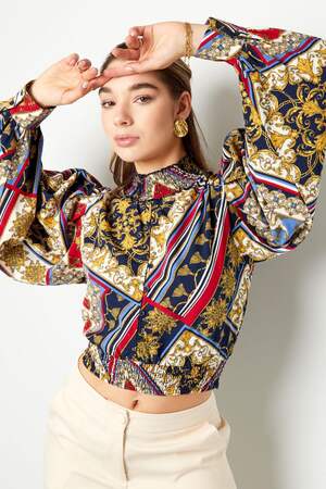 Top corto estampado Naranja S h5 Imagen2
