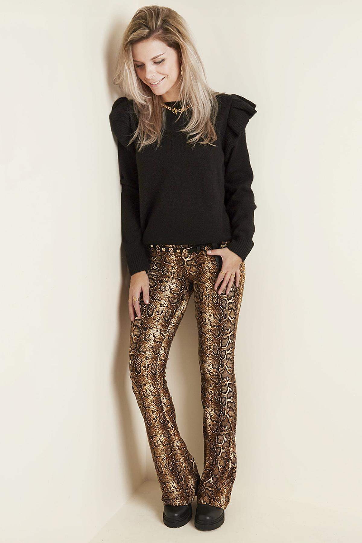 Hose flare jungle  Beige S Bild4
