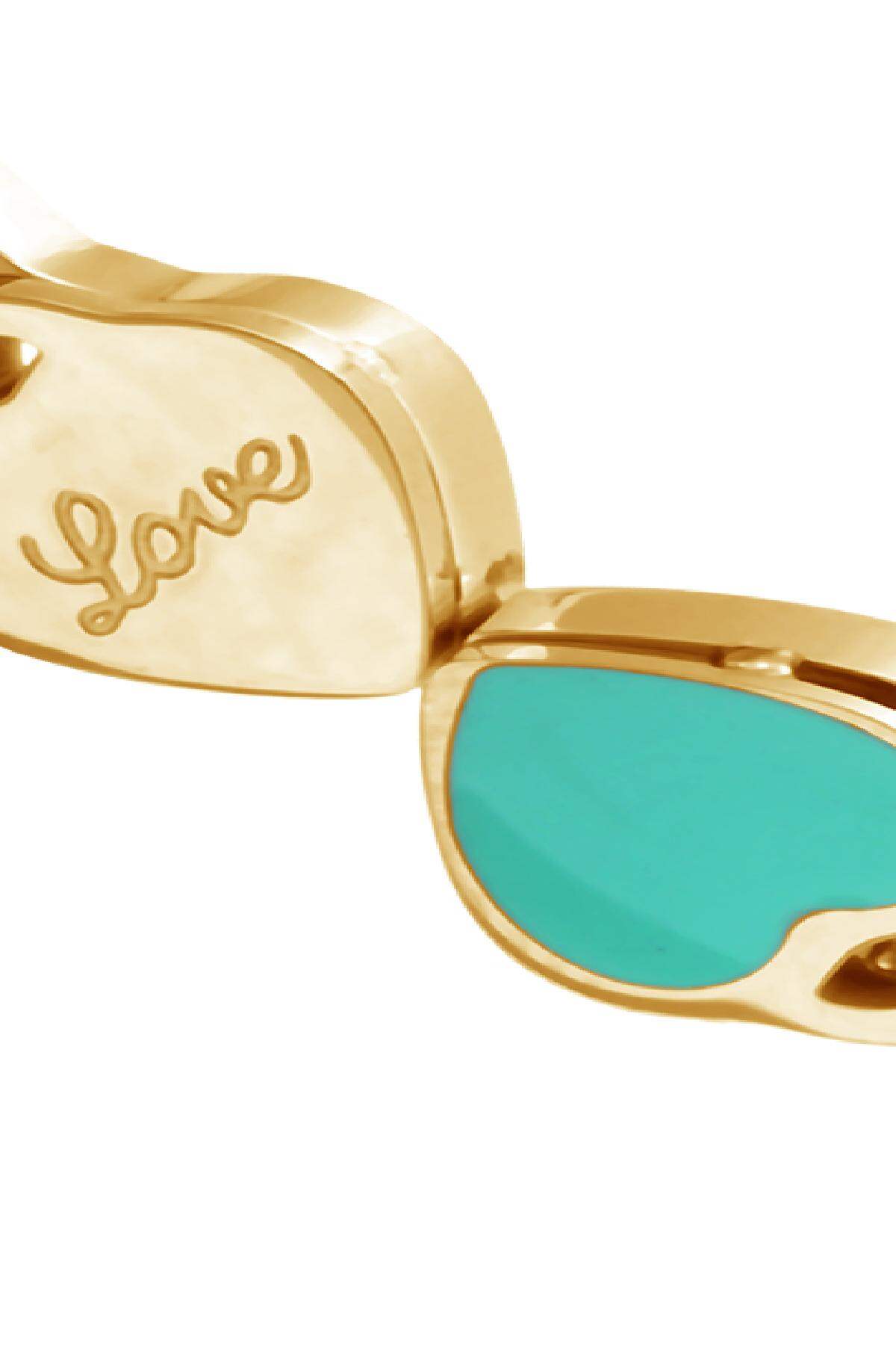 Armband Turquoise double love Goldfarbe Edelstahl h5 Bild2