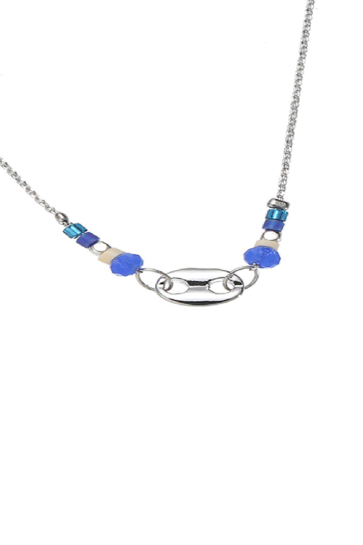 Kette Divided Beads Blau Vergoldet Bild2