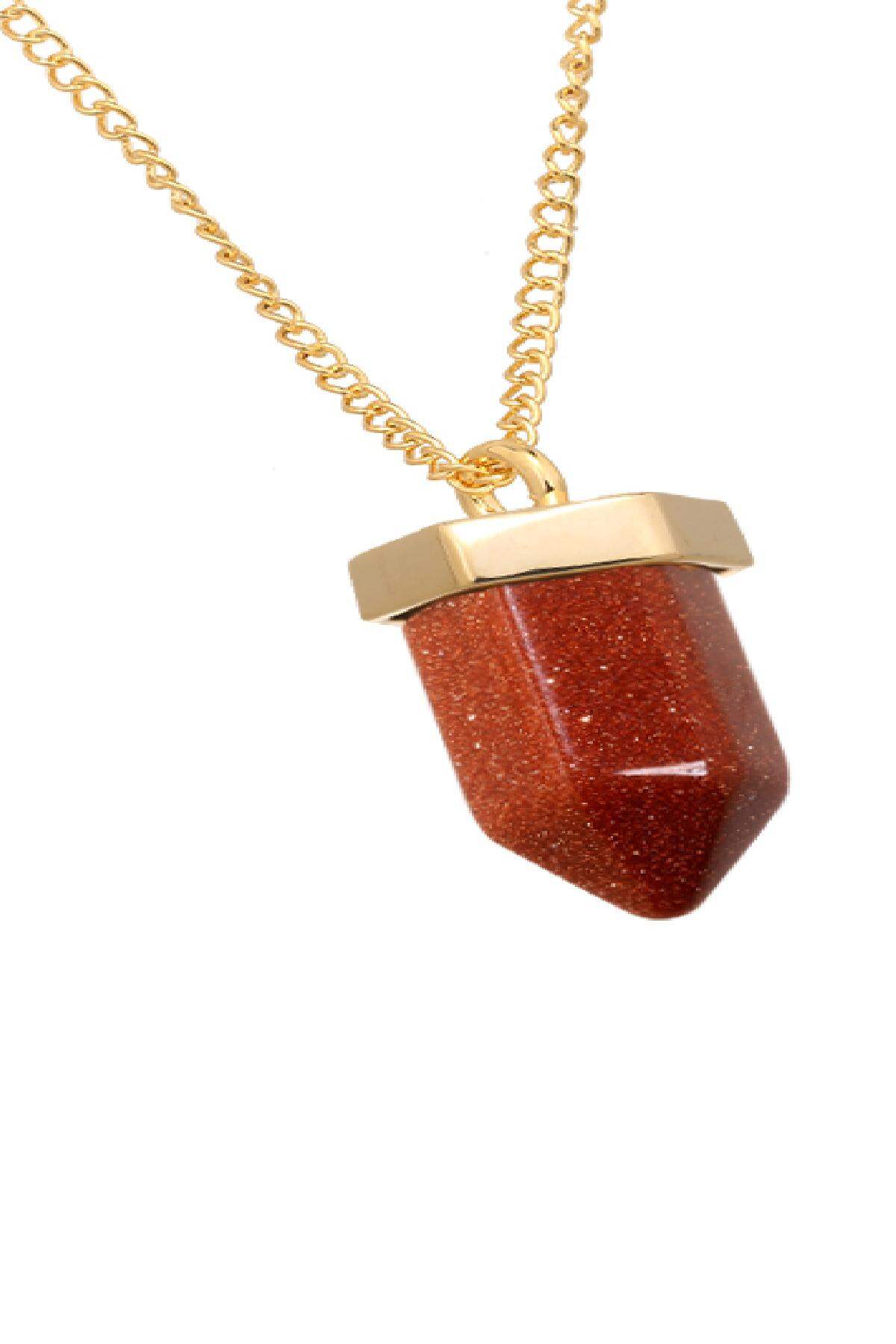 Kette Big Pendulum Braun Vergoldet L Bild2